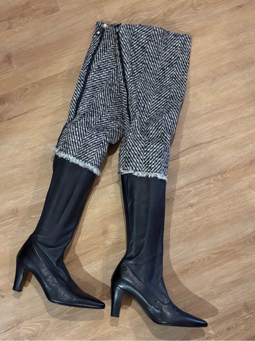Chanel Tweed Over the Knee Boots